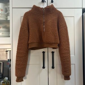 Turtleneck Teddy Cropped Sweater